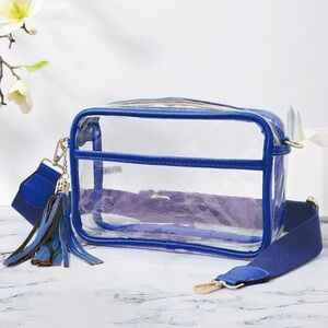 Blue Transparent Crossbody Bag